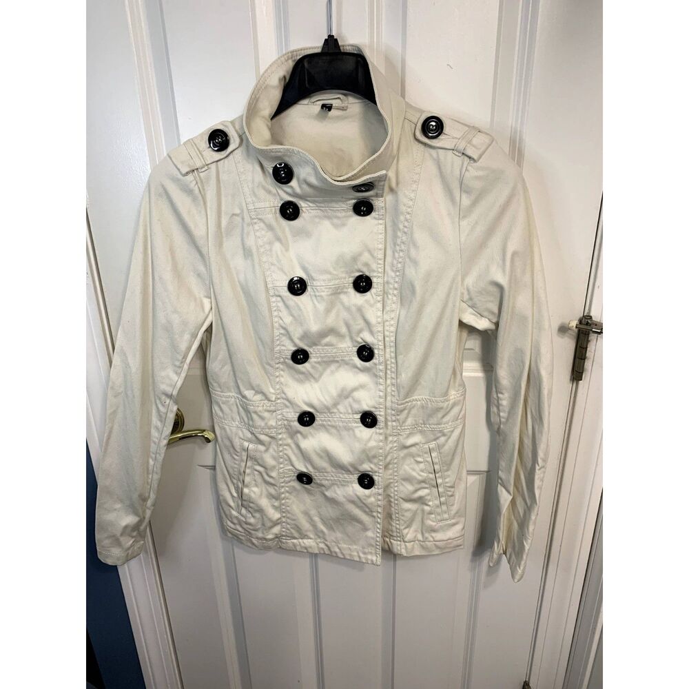 Divided H&M White Military Utility Jacket Size 12